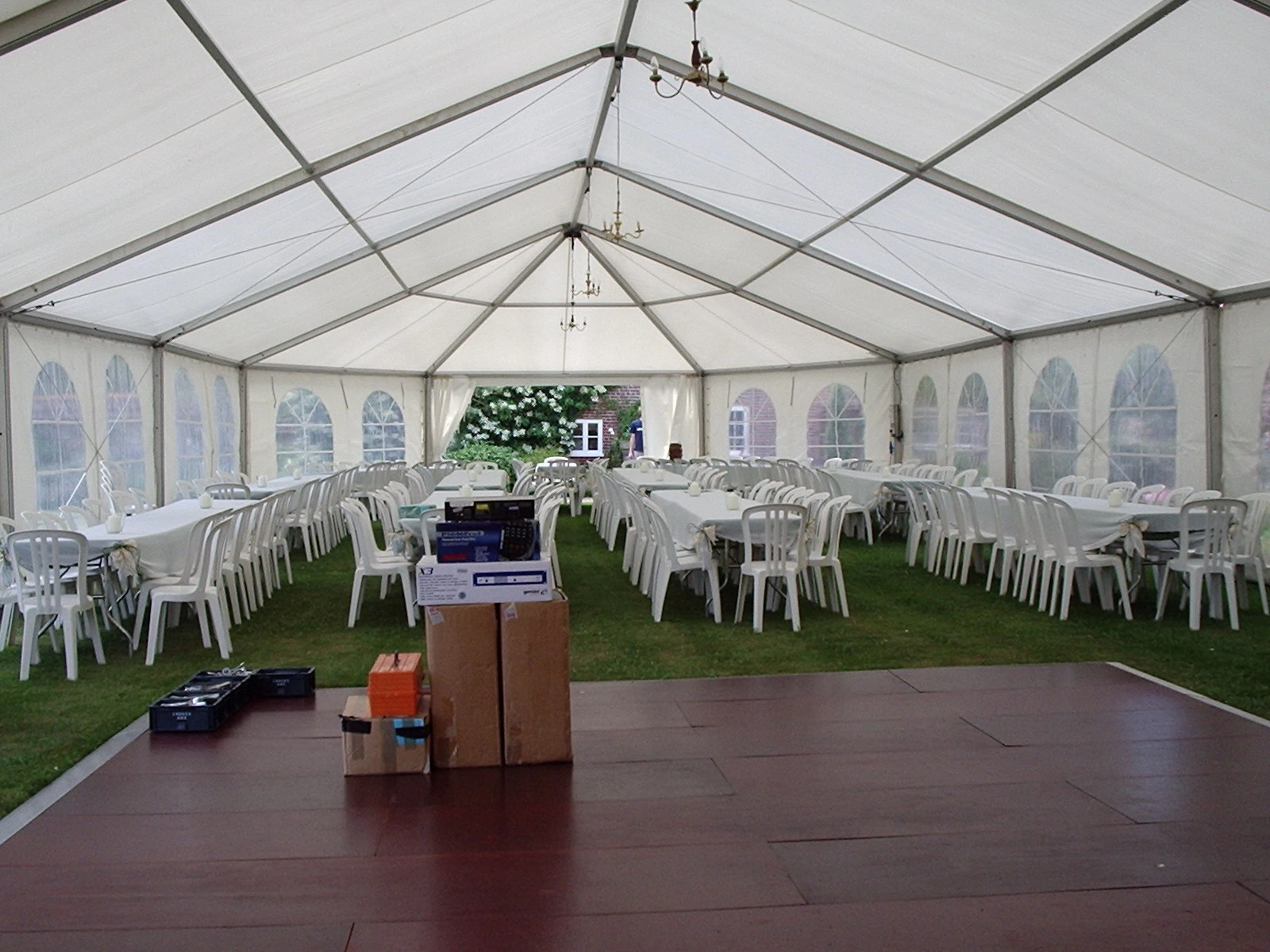 Wedding marquee without flooring